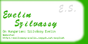 evelin szilvassy business card